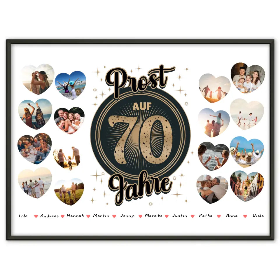 Personalisierte Poster für 70. Geburtstag