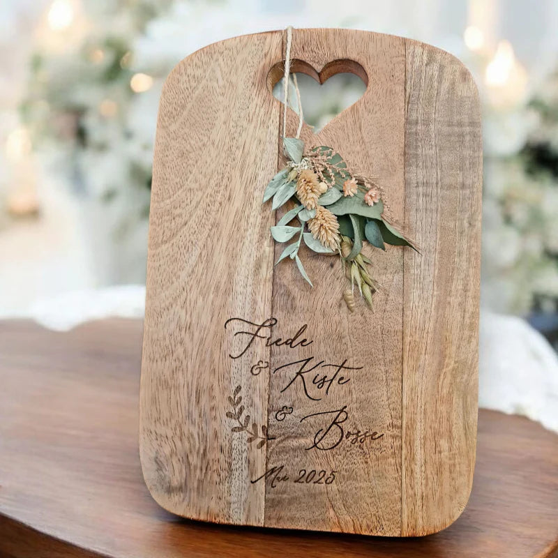 Hochzeit: Küchenbrett HERZENSMENSCH mit Wunschtext