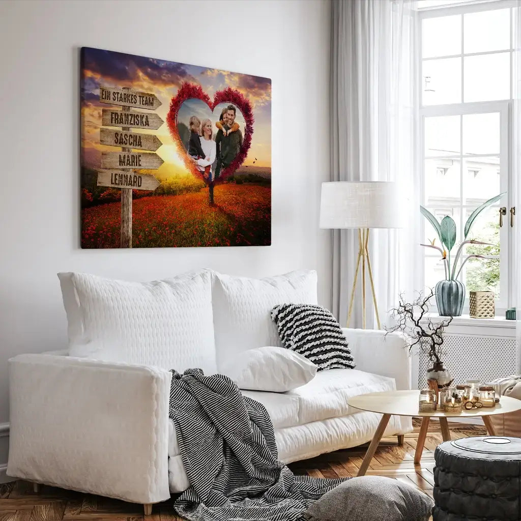 Personalisierte Leinwand zur Hochzeitstag