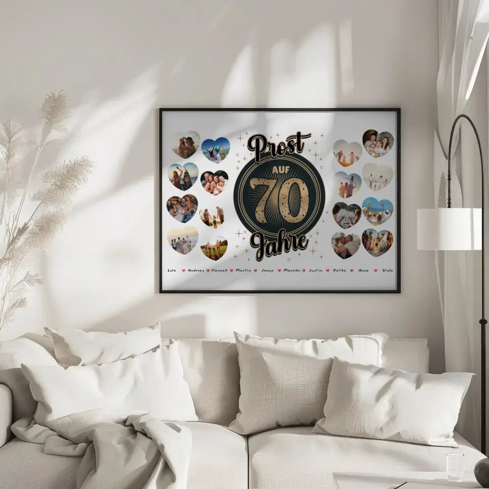 Personalisierte Poster für 70. Geburtstag