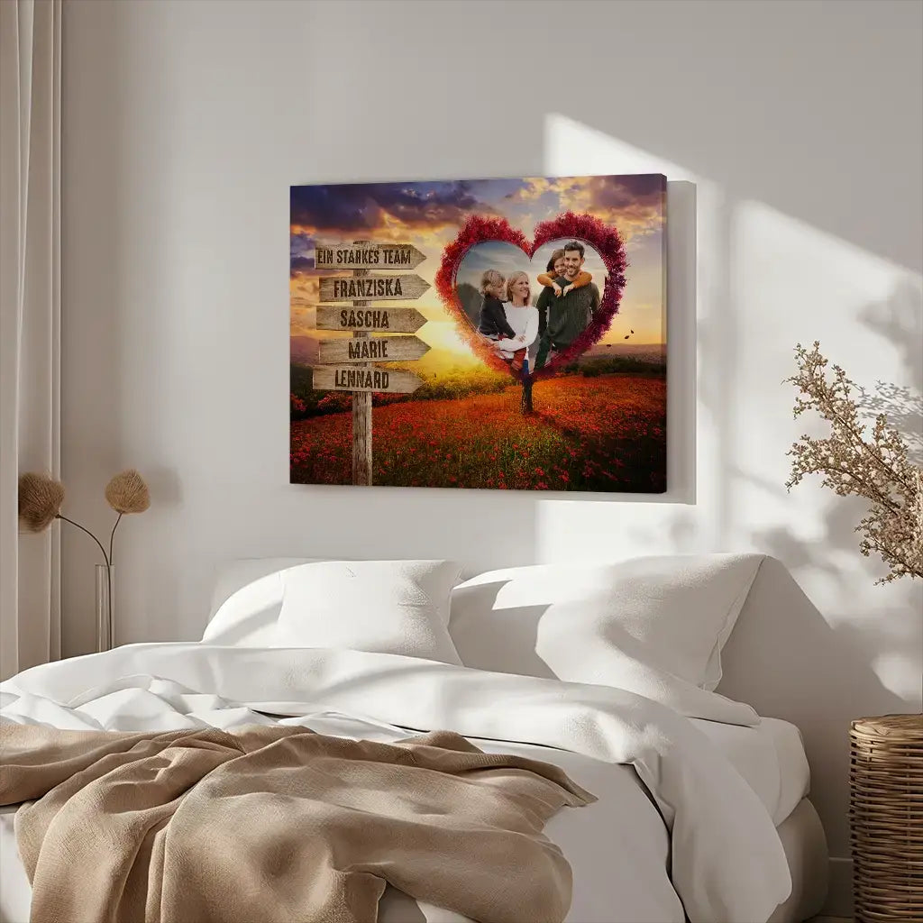 Personalisierte Leinwand zur Hochzeitstag