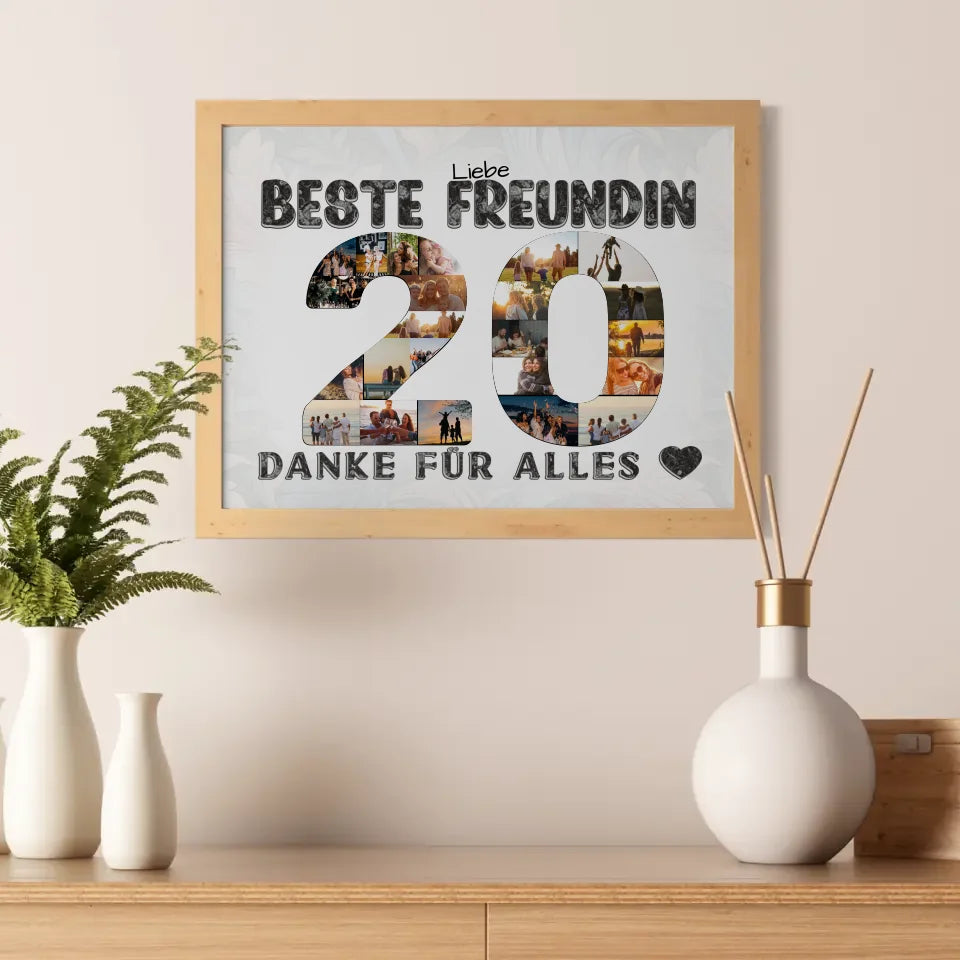 Personalisierte Poster für 20. Geburtstag