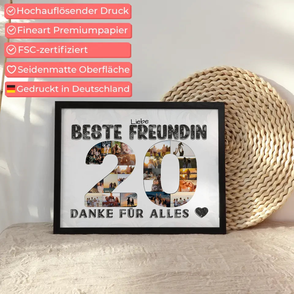 Personalisierte Poster für 20. Geburtstag
