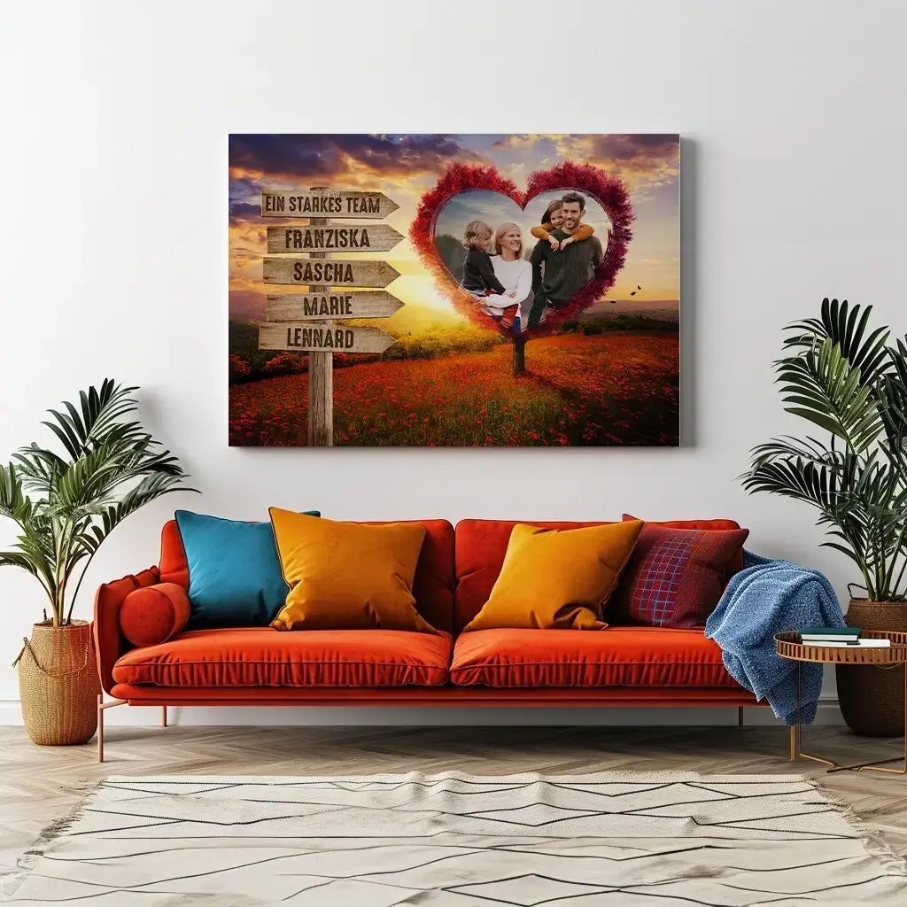 Personalisierte Leinwand zur Hochzeitstag