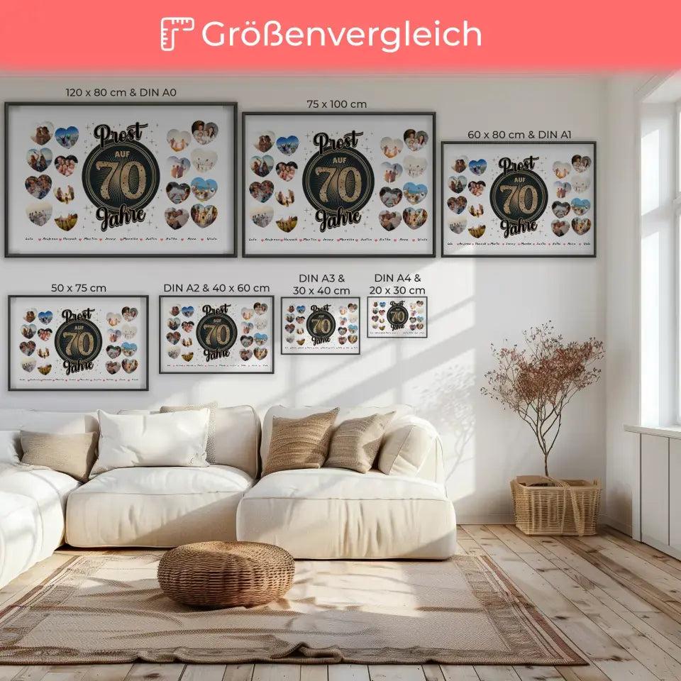 Personalisierte Poster für 70. Geburtstag