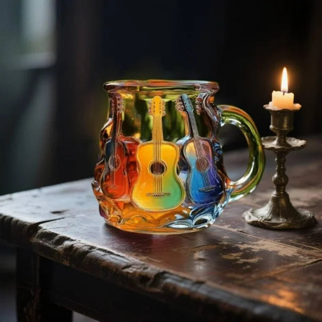 Handgemachte Niedliche Gitarren-Kunst-Tasse