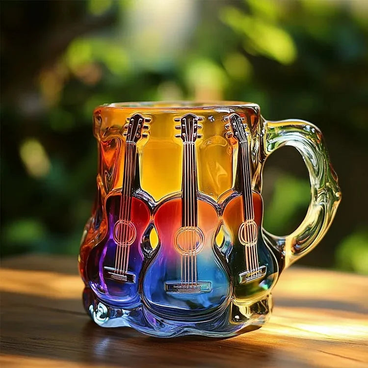 Handgemachte Niedliche Gitarren-Kunst-Tasse