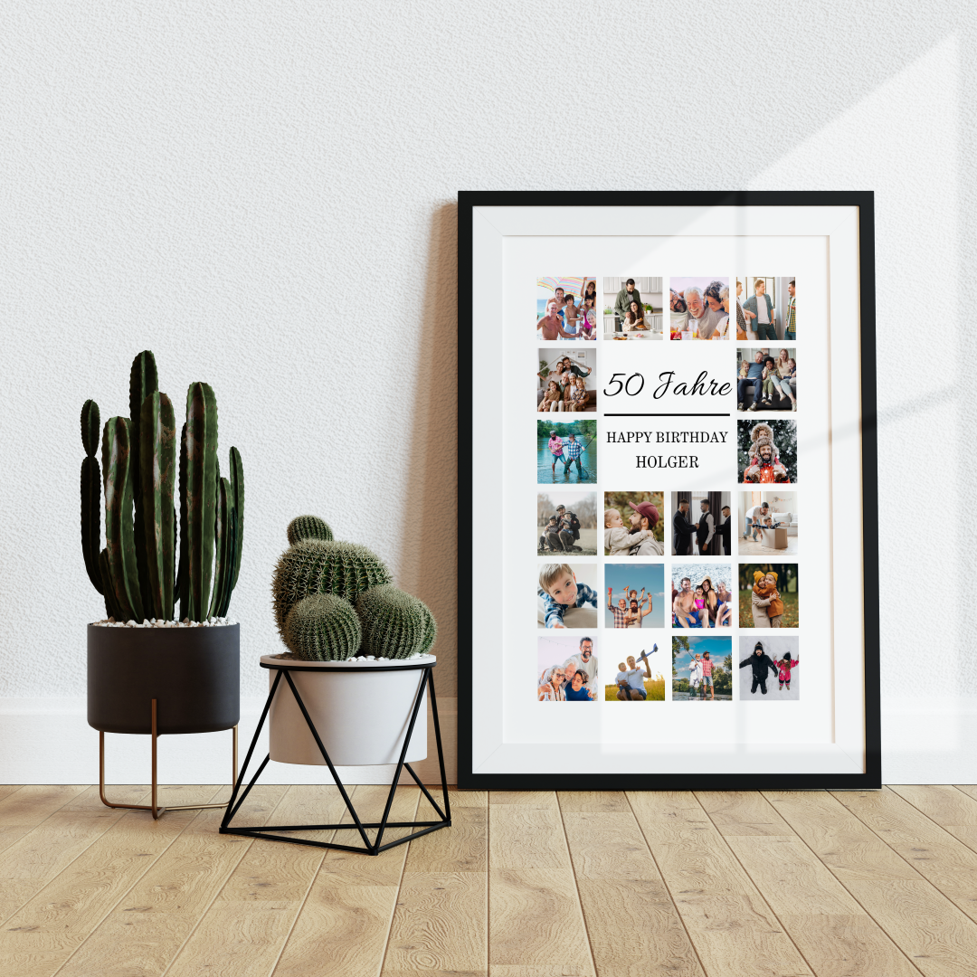 Personalisiert Fotocollage 50. Geburtstag