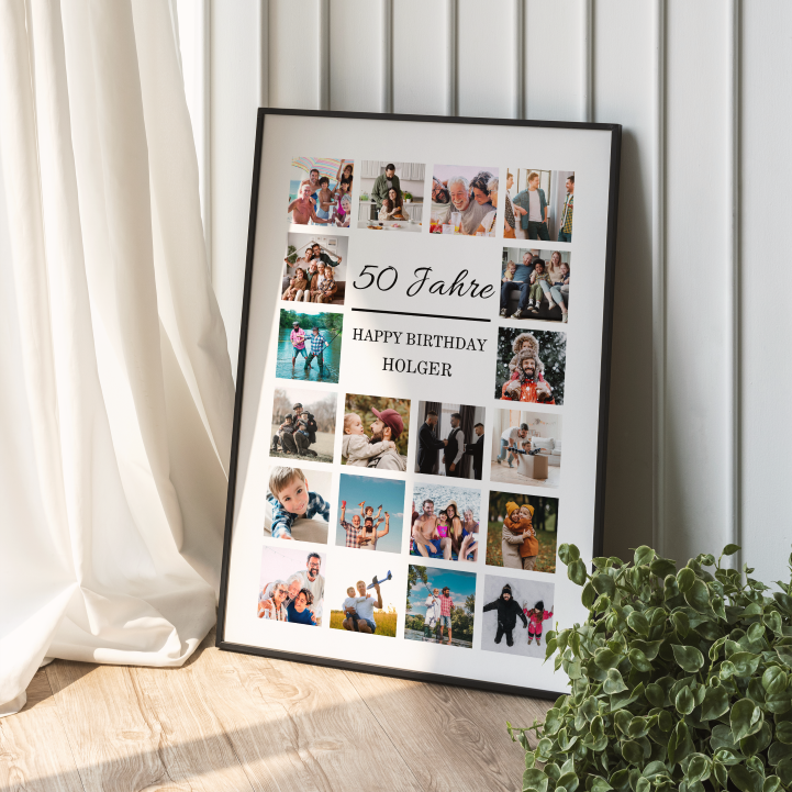Personalisiert Fotocollage 50. Geburtstag