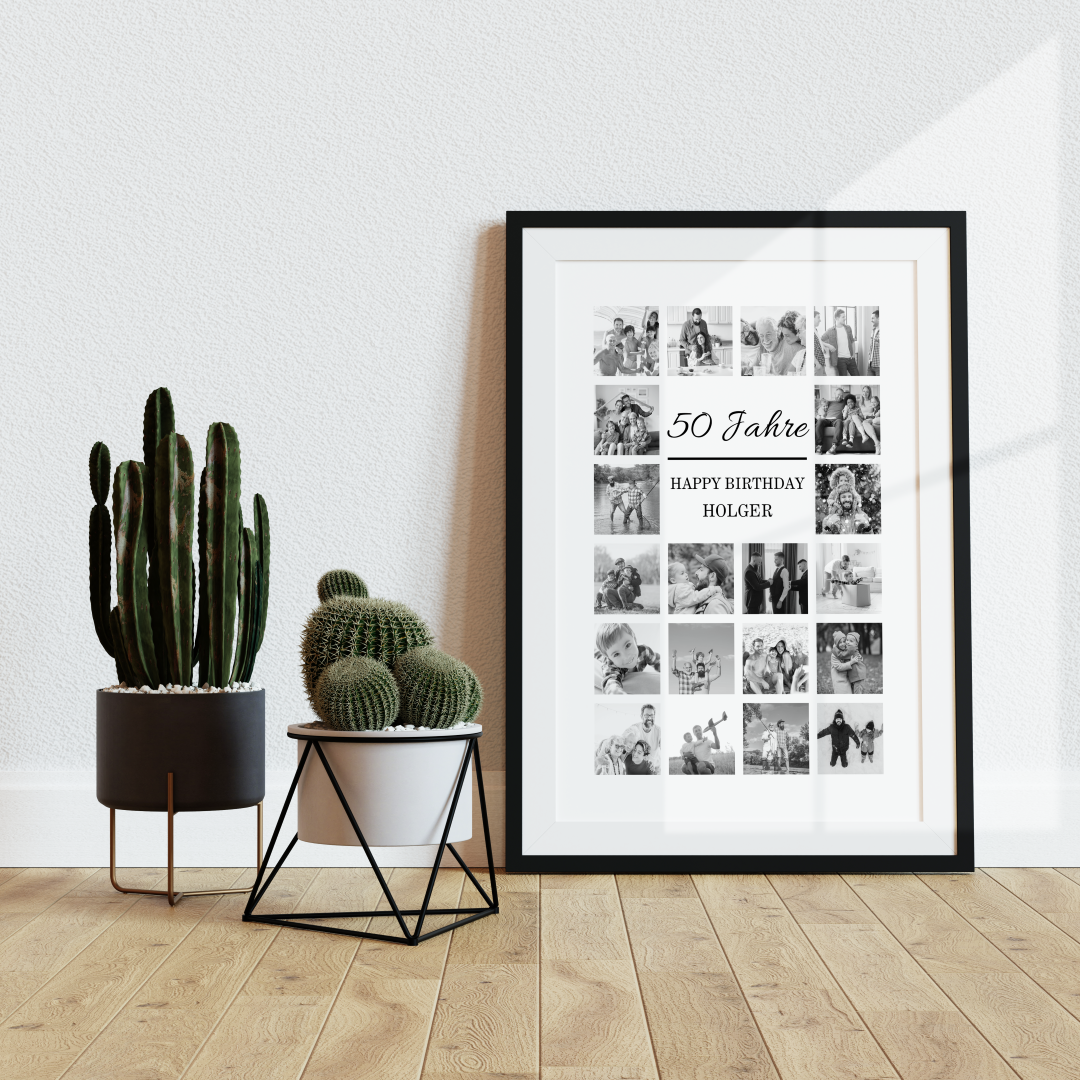 Personalisiert Fotocollage 50. Geburtstag