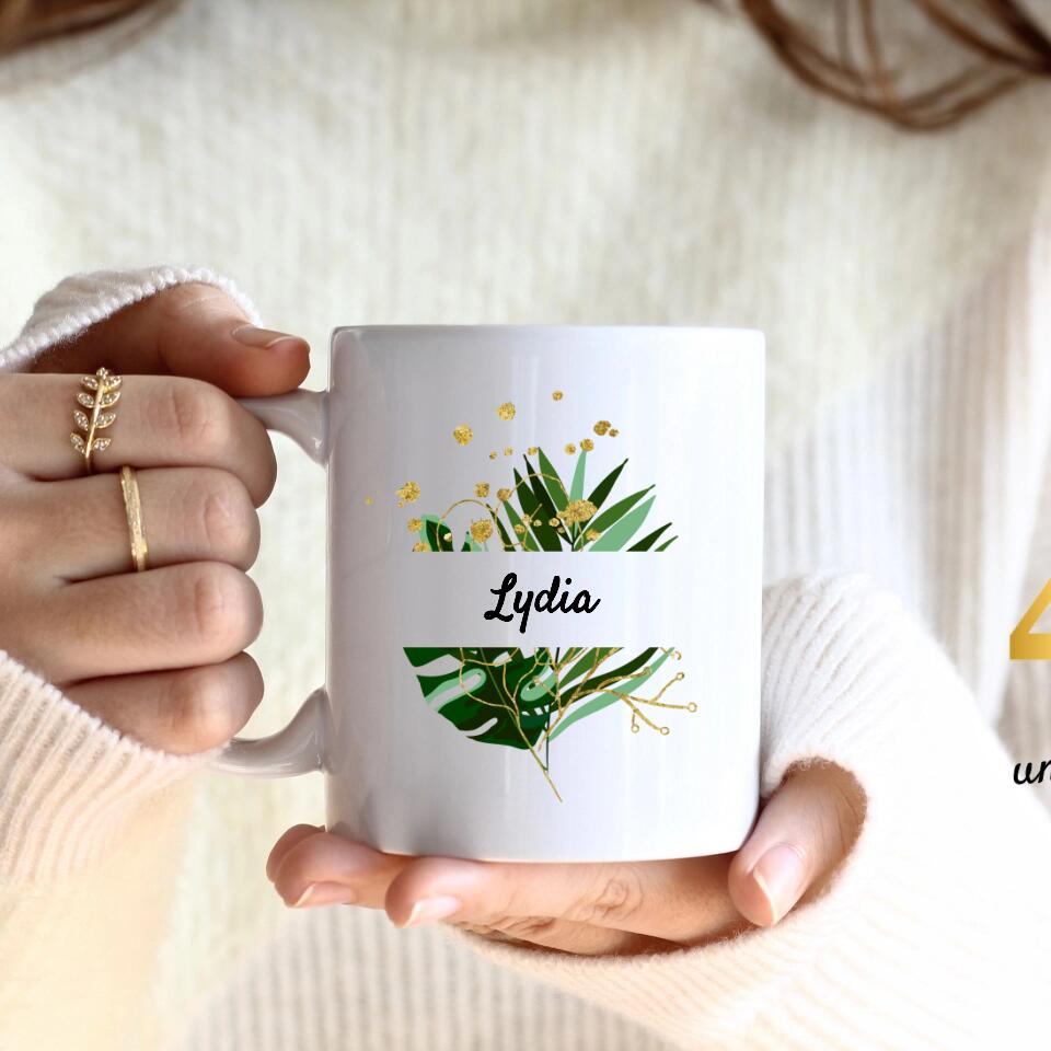 "Edel & Floral" 10-90 Geburtstag | Personalisierte Tasse(330ml)