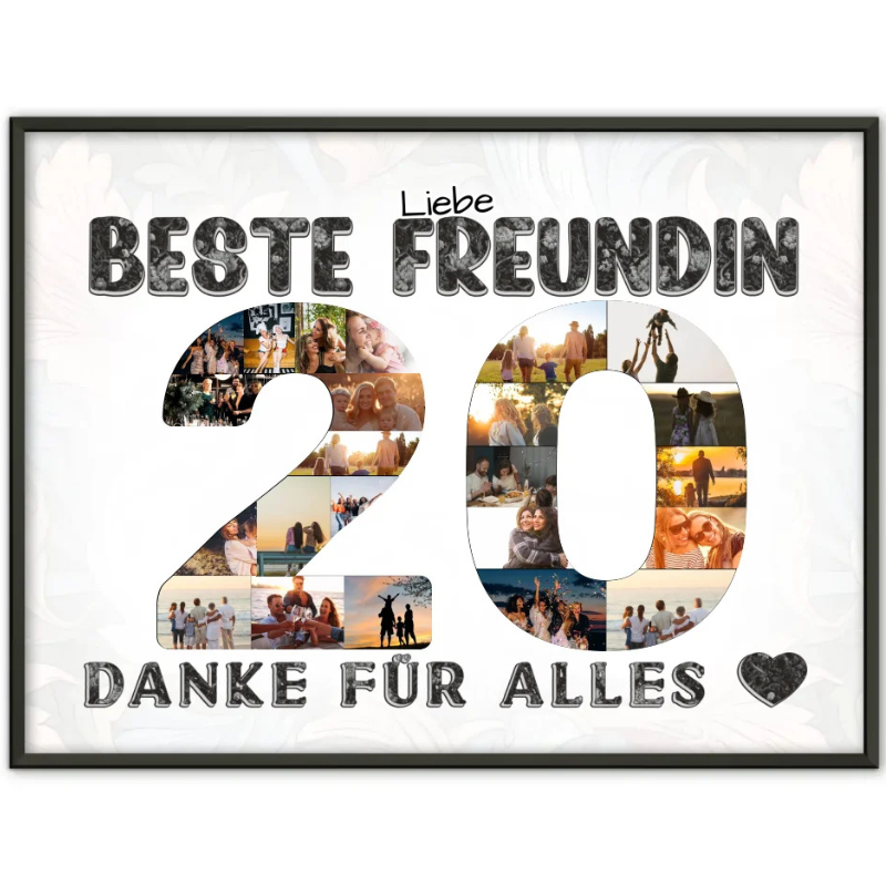 Personalisierte Poster für 20. Geburtstag