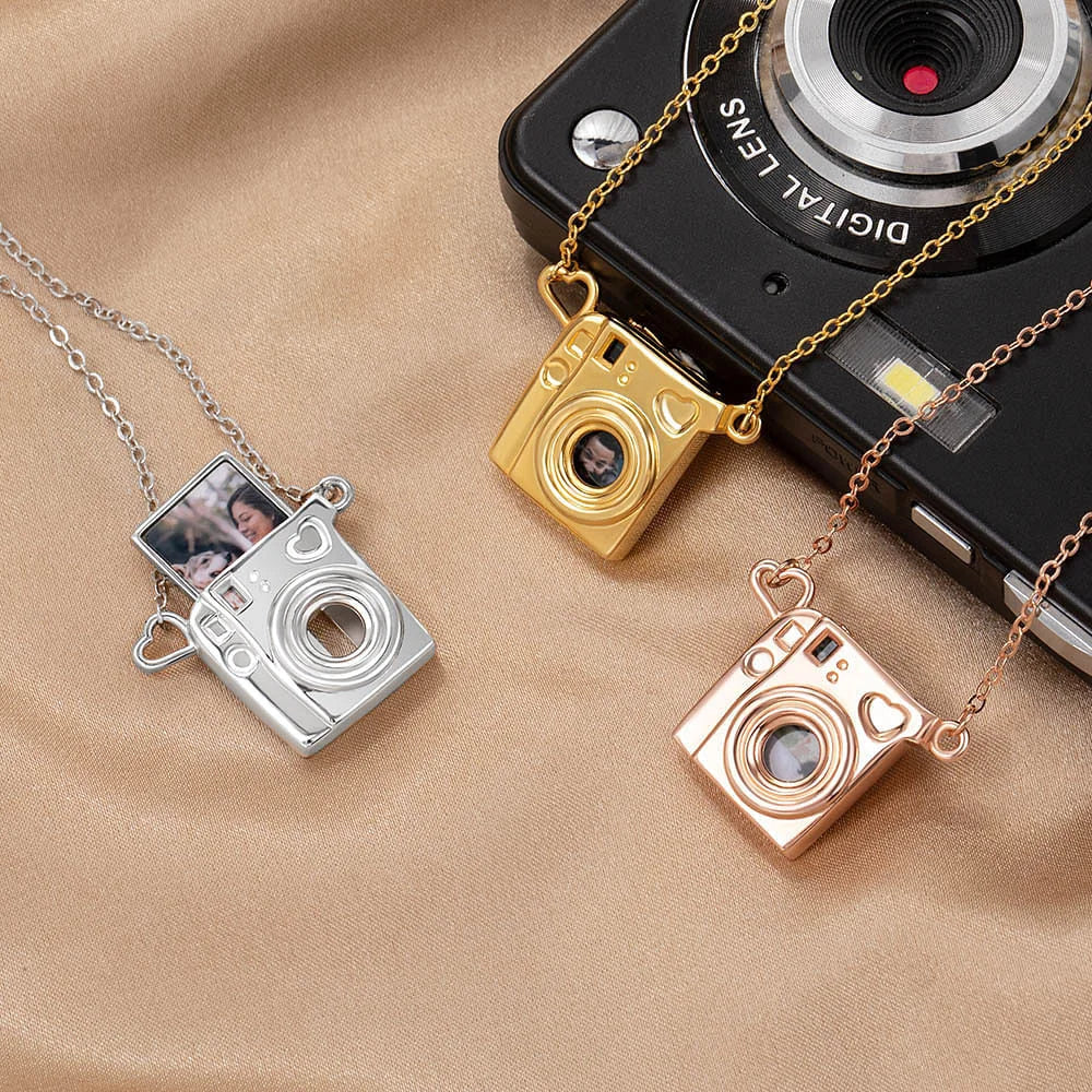 Personalisierte Mini-Kamera-Kettenanhänger mit ausziehbarem Foto ist ein bezauberndes Geschenk für Fotoliebhaber