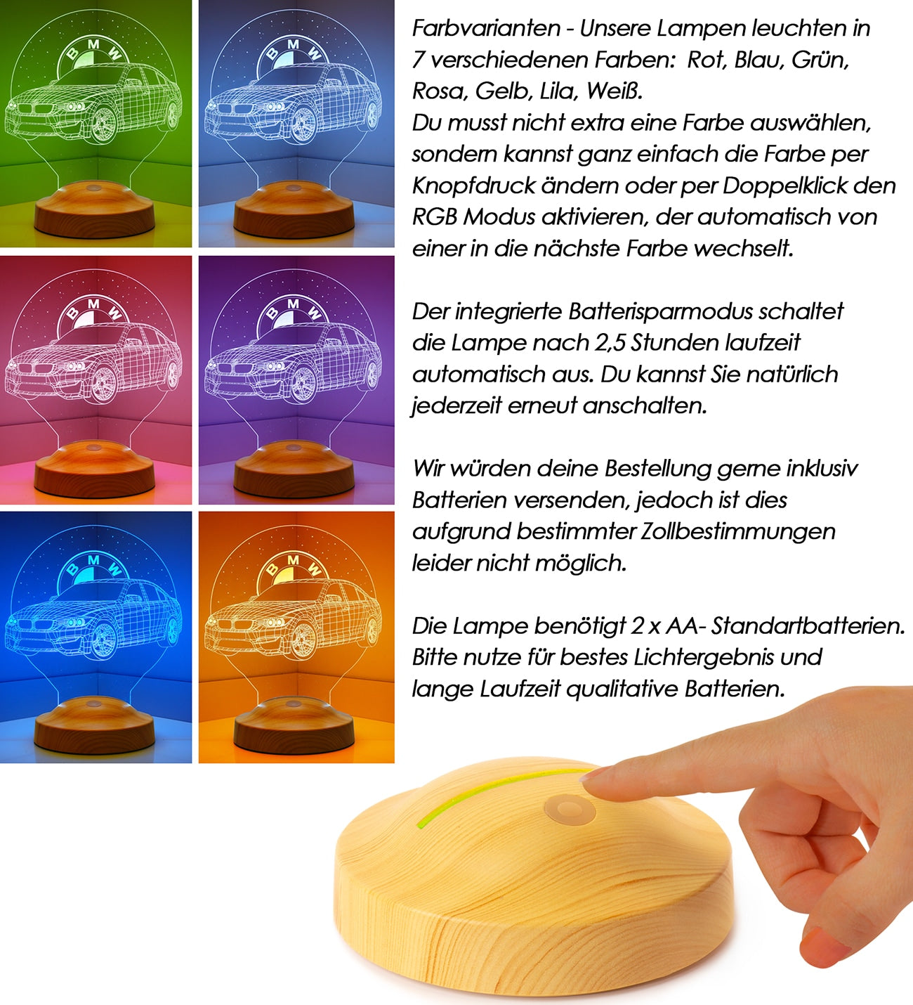 Auto Geschenkartikel Led Lampe mit Gravur