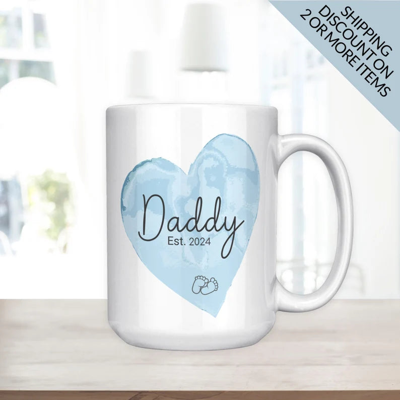Personalisierter Kaffeebecher für Werdende Mamas, Papas, Omas oder Opas