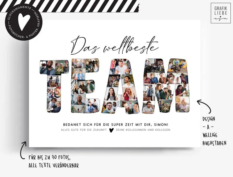 Fotocollage TEAM Poster für Firmenjubiläum