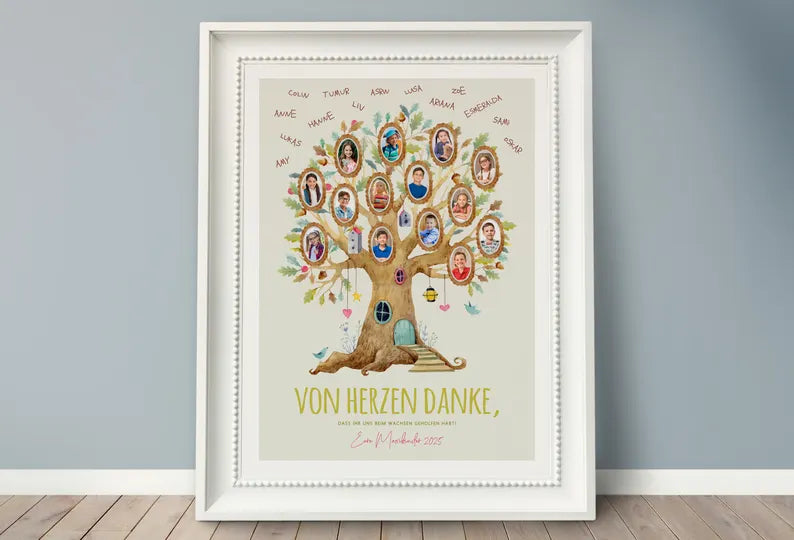 Personalisierte Abschiedsposter „Eiche“ zum Kindergartenabschied