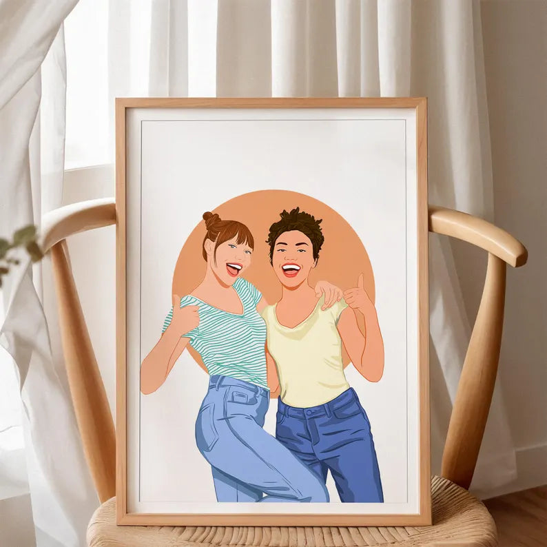 Personalisiertes Cartoon-Porträt Poster