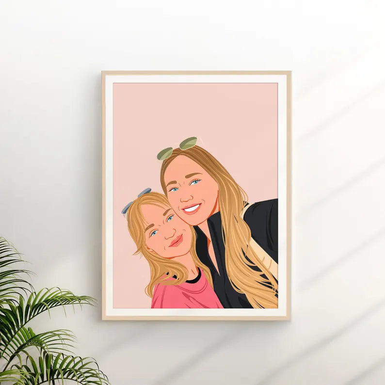 Personalisiertes Cartoon-Porträt Poster