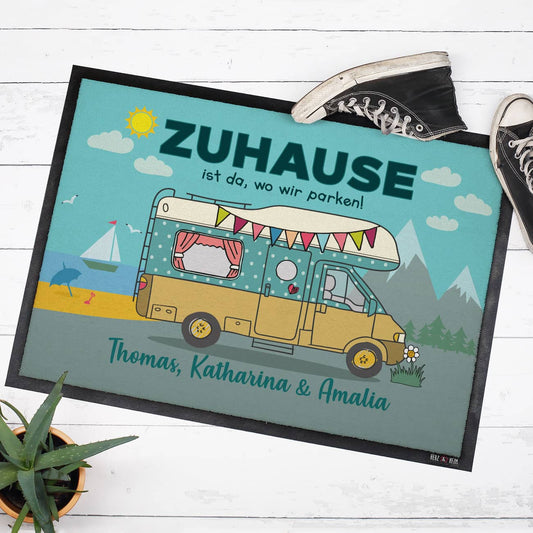 Bedruckte Fußmatte mit Wohnmobil