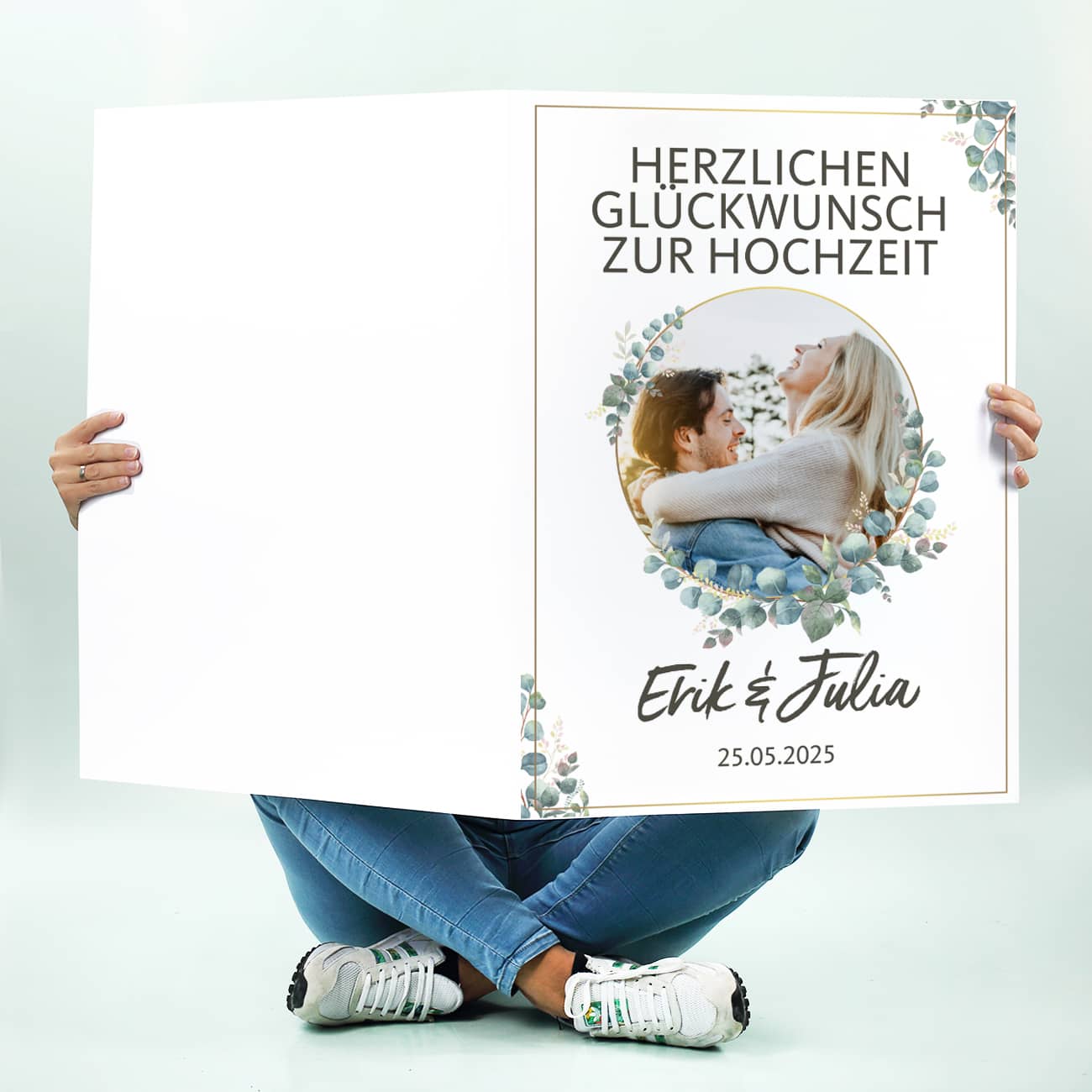Große Glückwunschkarte im Format 70 x 50 cm