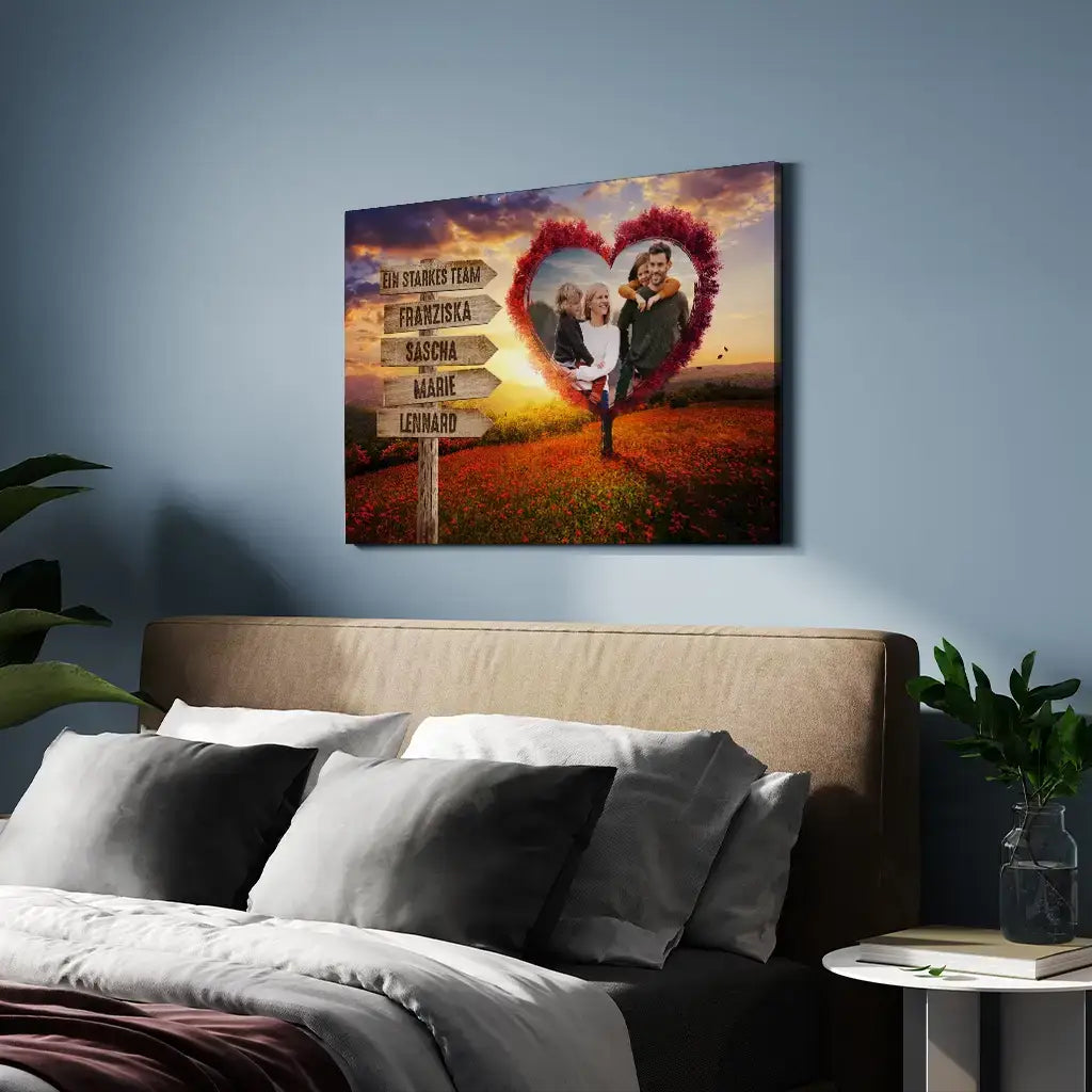 Personalisierte Leinwand zur Hochzeitstag