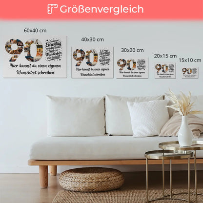 Personalisierte Poster für 90. Geburtstag
