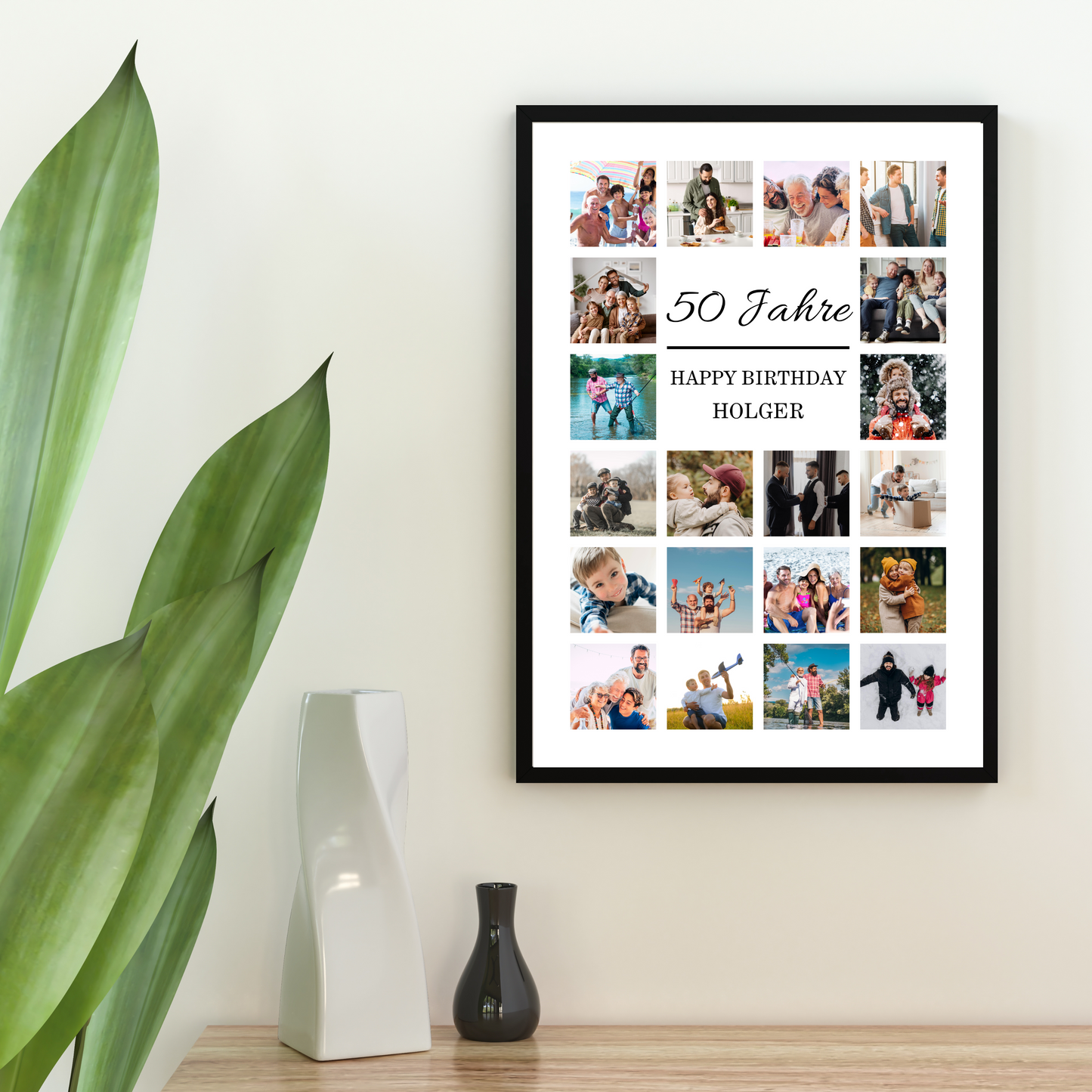 Personalisiert Fotocollage 50. Geburtstag