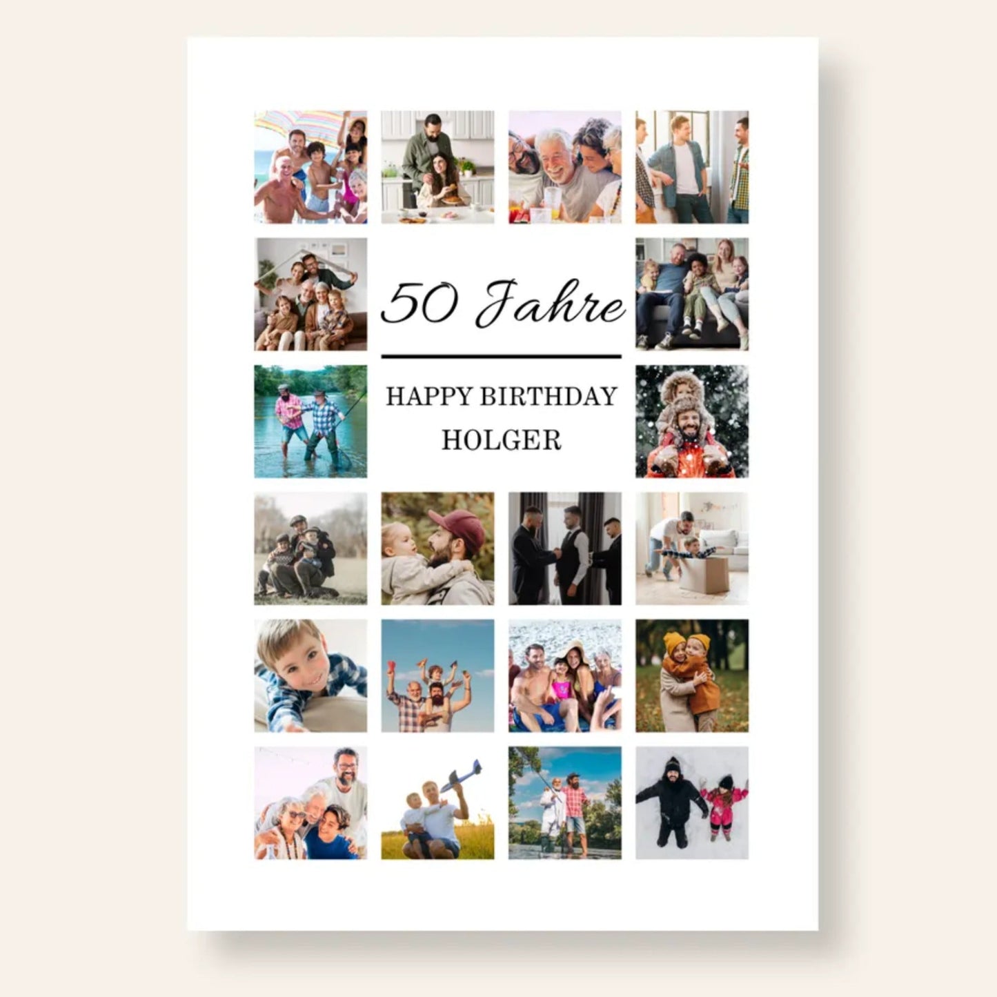Personalisiert Fotocollage 50. Geburtstag