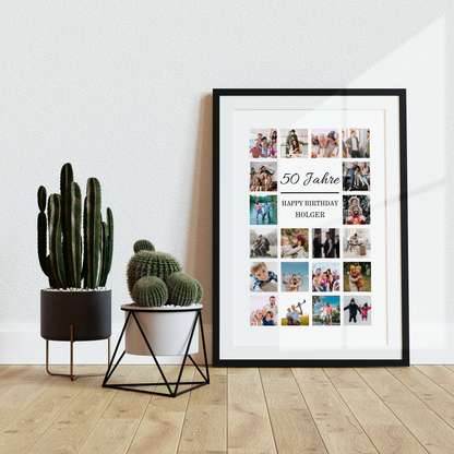 Personalisiert Fotocollage 50. Geburtstag