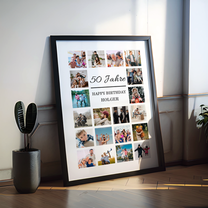 Personalisiert Fotocollage 50. Geburtstag