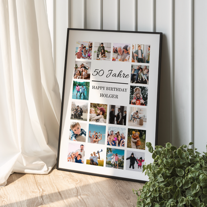 Personalisiert Fotocollage 50. Geburtstag