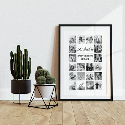 Personalisiert Fotocollage 50. Geburtstag