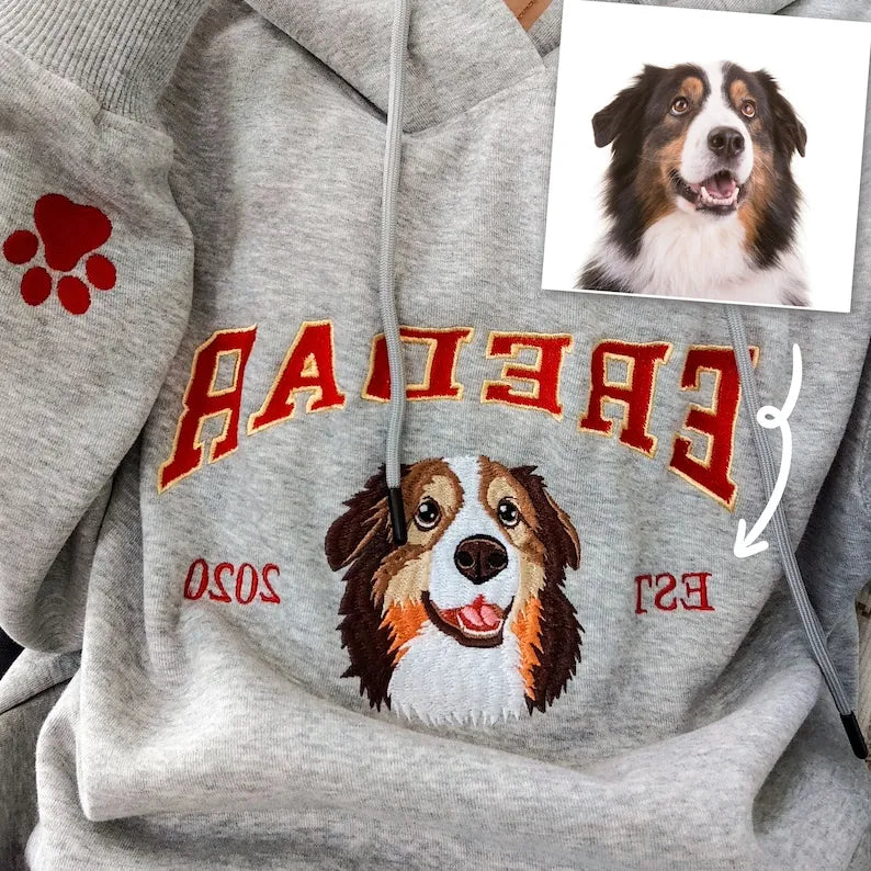 Personalisierter Hundepullover mit gesticktem Hundenamen