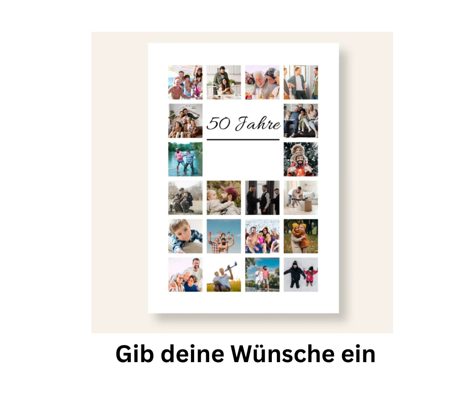 Personalisiert Fotocollage 50. Geburtstag