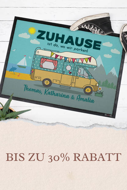 Bedruckte Fußmatte mit Wohnmobil