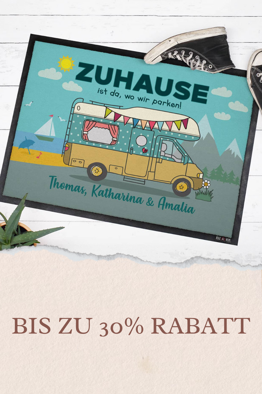 Bedruckte Fußmatte mit Wohnmobil