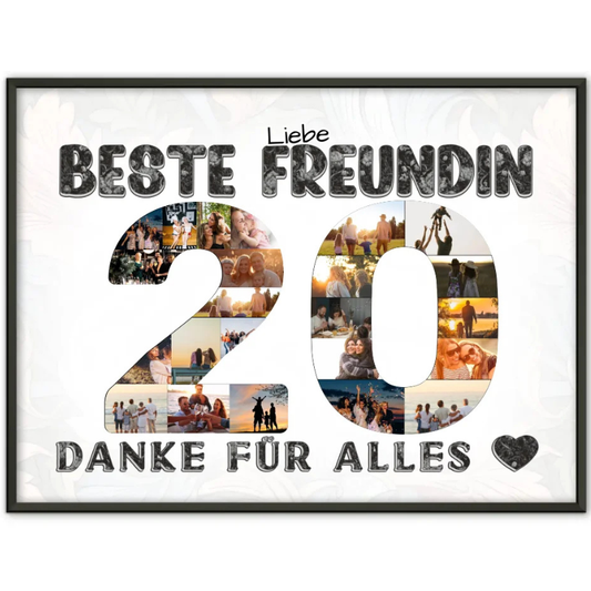 Personalisierte Poster für 20. Geburtstag