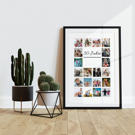 Personalisiert Fotocollage 50. Geburtstag