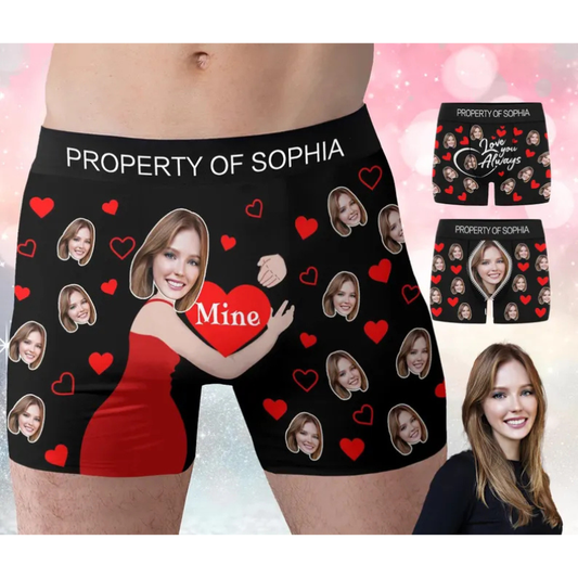 Individuell Gestaltete Boxershorts mit Ihrem Namen und Foto