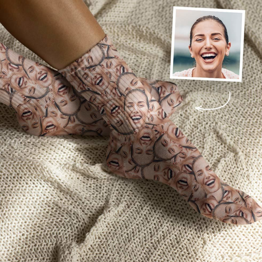 Personalisierbare Socken mit Gesicht