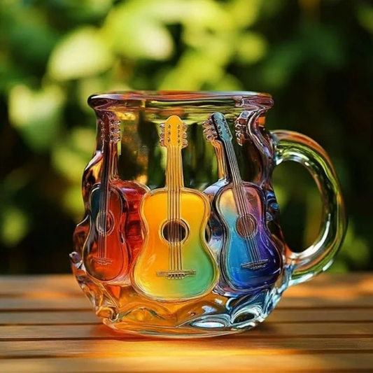 Handgemachte Niedliche Gitarren-Kunst-Tasse