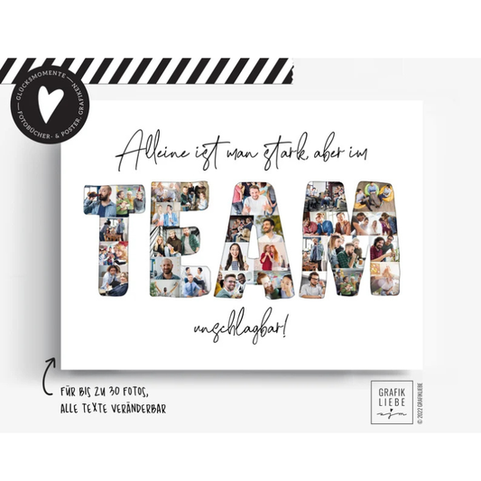 Fotocollage TEAM  Poster für Firmenjubiläum