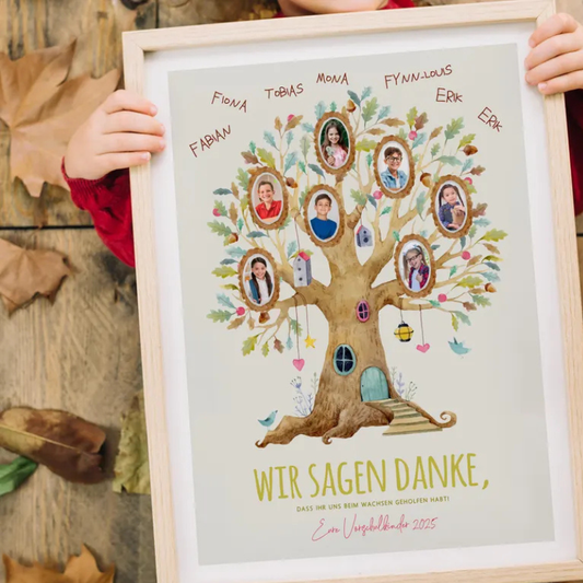 Personalisierte Abschiedsposter „Eiche“ zum Kindergartenabschied