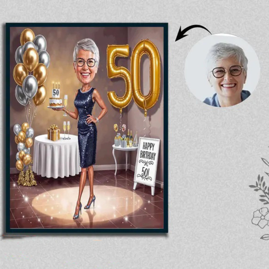 Personalisierte Poster für 50.Geburtstag für Frau