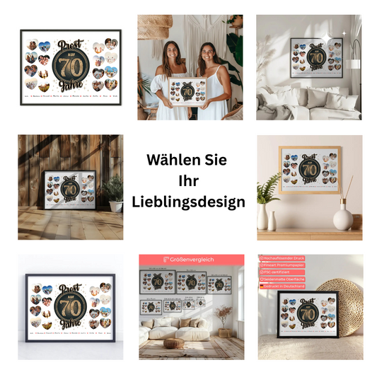 Persönliche Geschenke zum 70. Geburtstag mit Herz