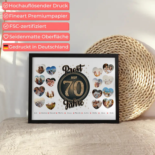 Personalisierte Poster für 70. Geburtstag