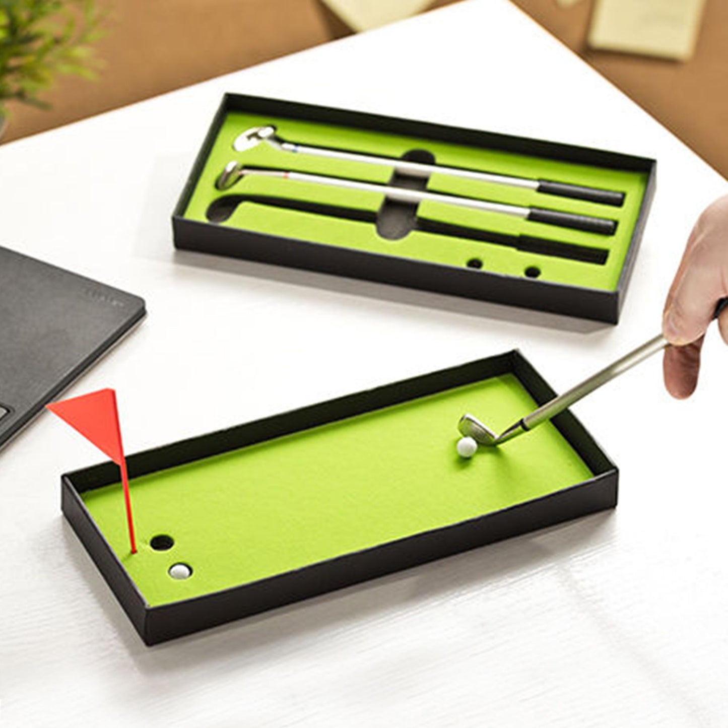 3 Golf Kugelschreiber samt bespielbarer Geschenkbox