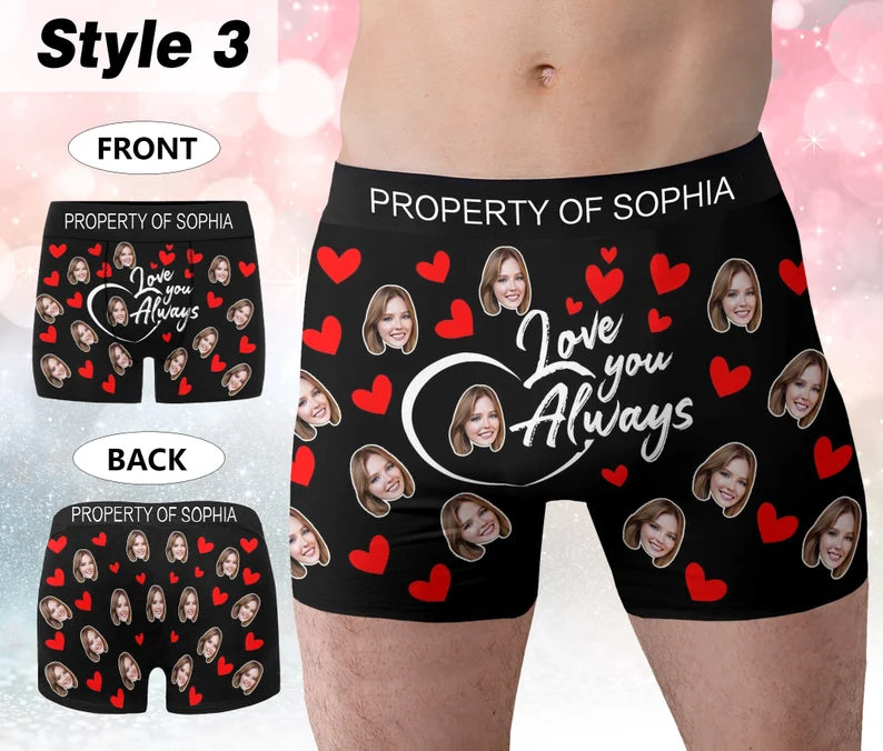 Individuell Gestaltete Boxershorts mit Ihrem Namen und Foto