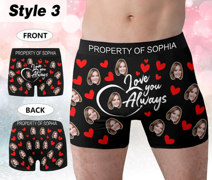 Individuell Gestaltete Boxershorts mit Ihrem Namen und Foto